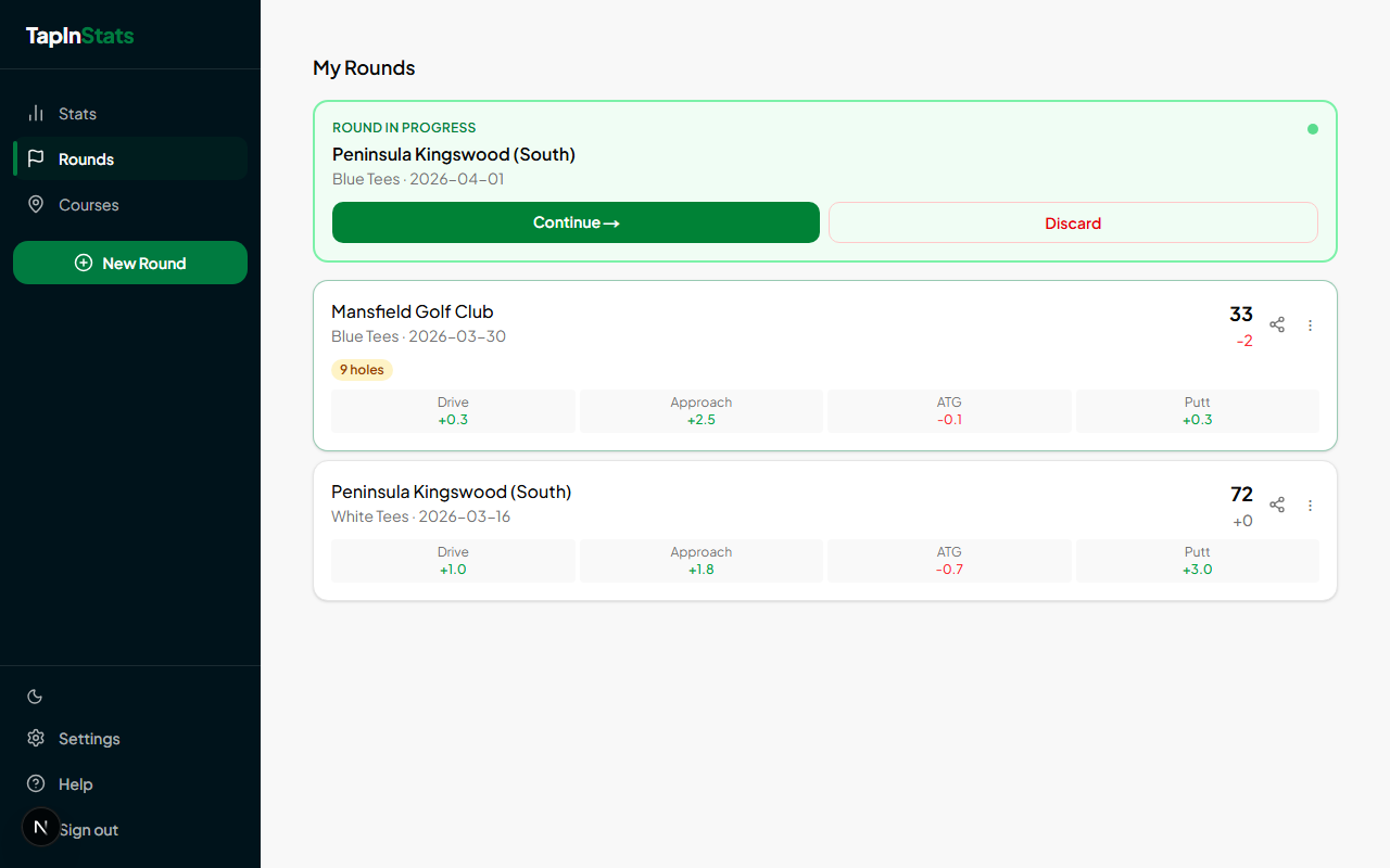 New round course picker